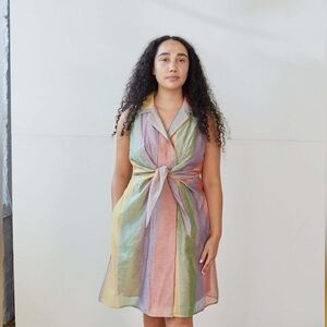 Rujuta Sheth Willa Dress in Pastel Stripes, size large